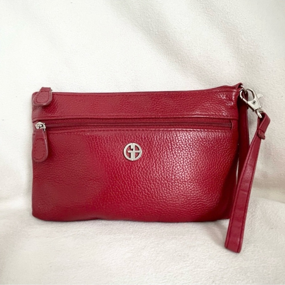 GB Pebbled Leather Clutch Wristlet